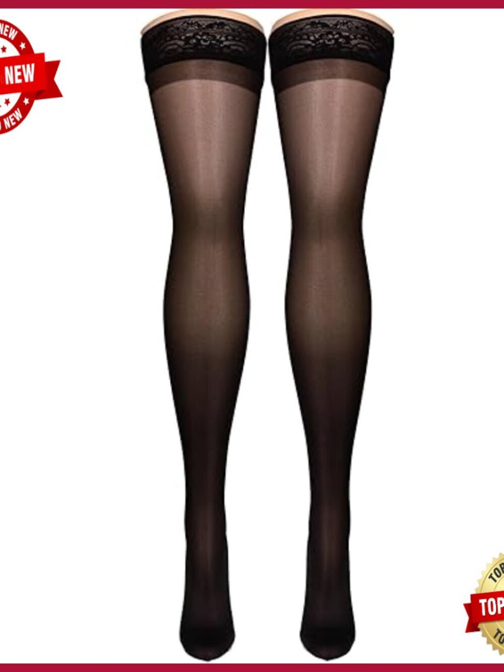 Sheer Compression Stockings 15-20 mmHg Thigh High Closed Toe Large